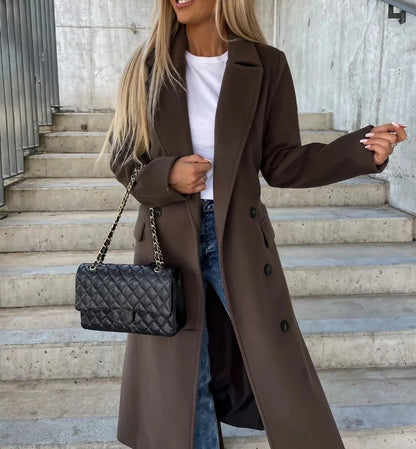 Harper Elegant Double Breasted Trench Coat