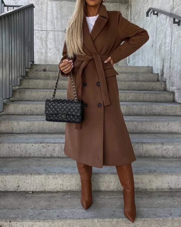 Harper Elegant Double Breasted Trench Coat
