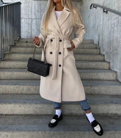 Harper Elegant Double Breasted Trench Coat