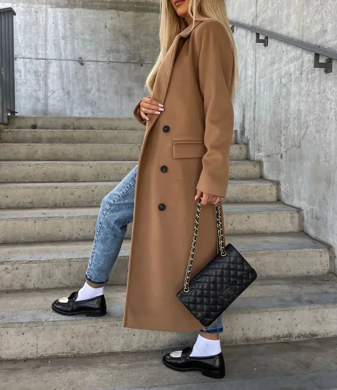 Harper Elegant Double Breasted Trench Coat