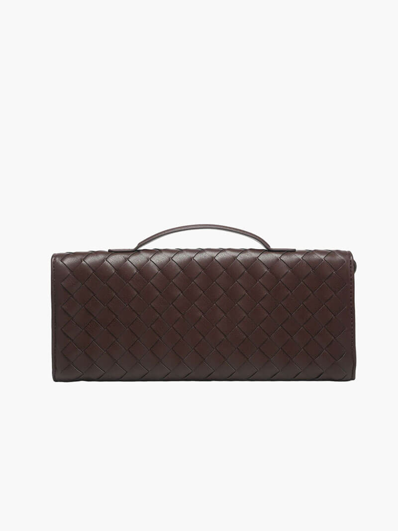 Maeve Woven Shoulder Bag with Gold Clasp