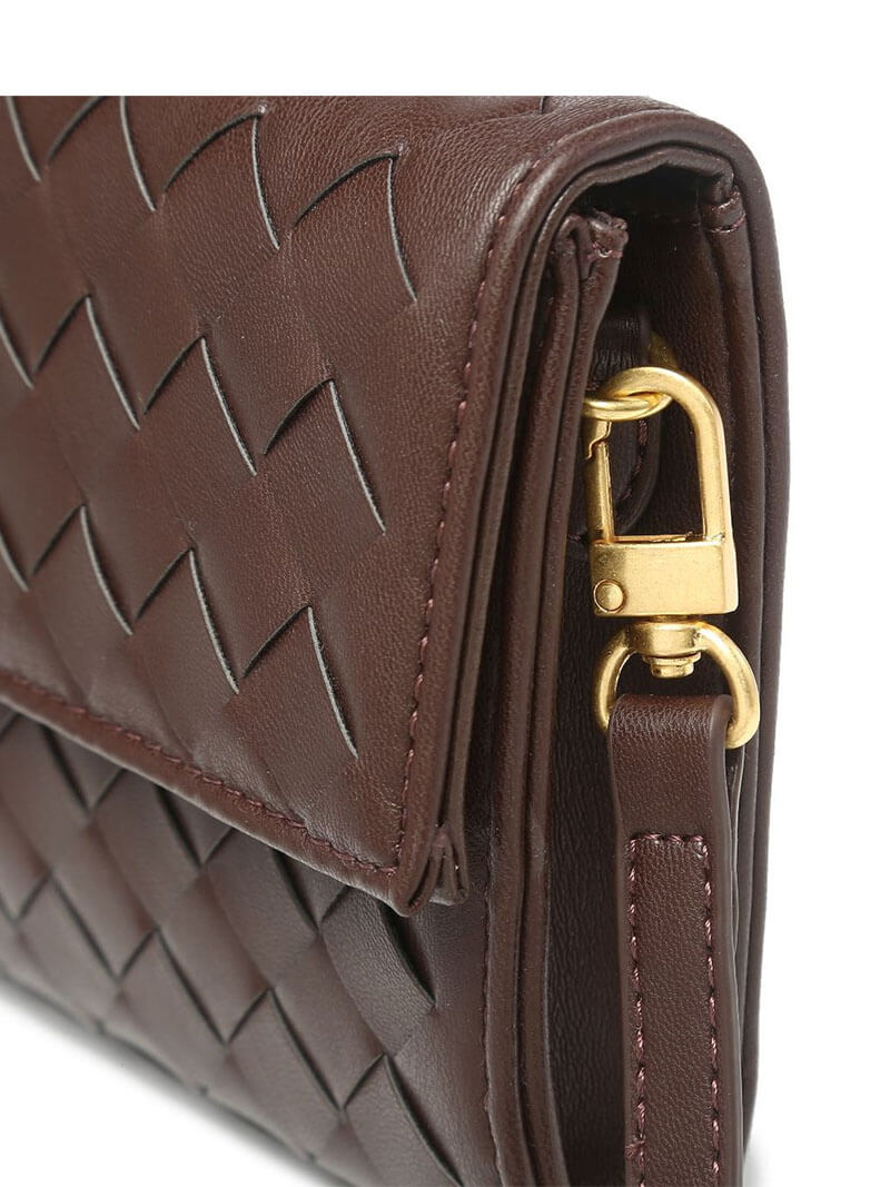 Maeve Woven Shoulder Bag with Gold Clasp