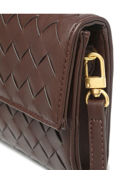 Maeve Woven Shoulder Bag with Gold Clasp
