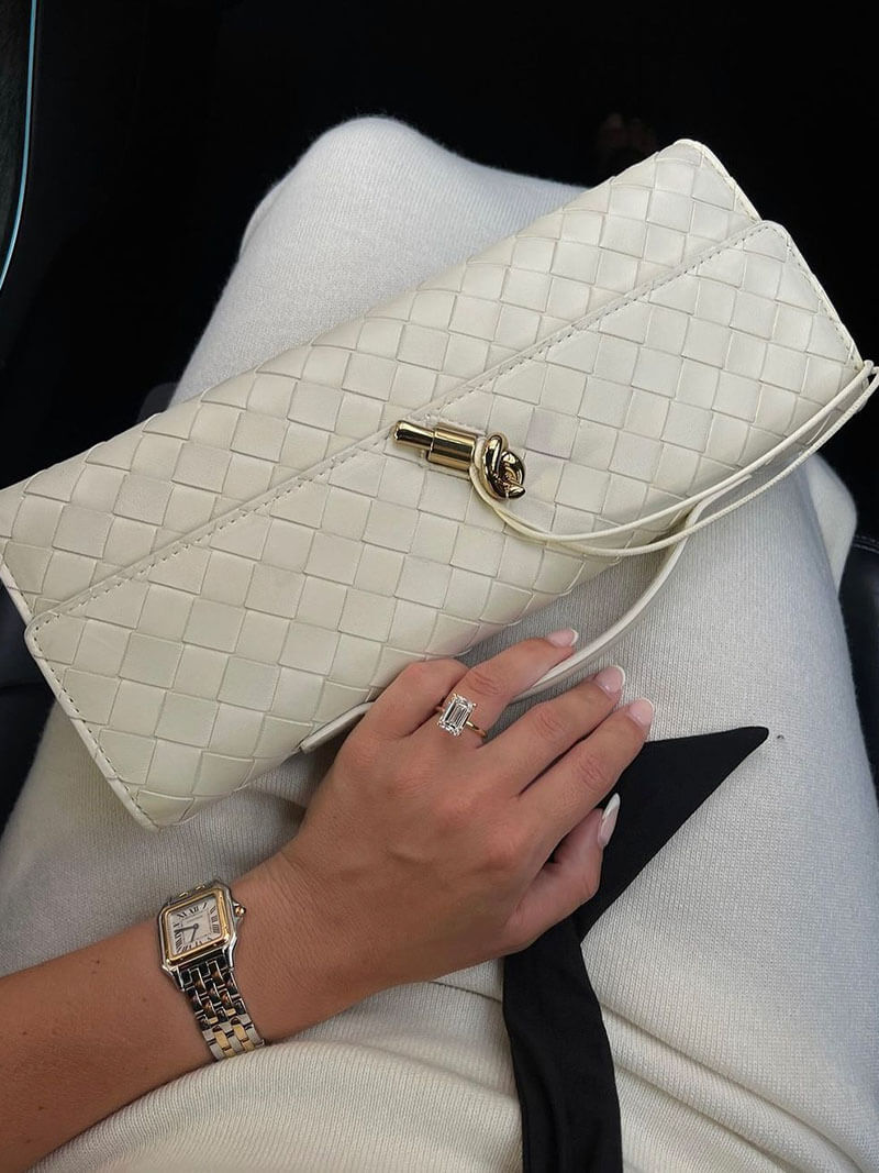 Maeve Woven Shoulder Bag with Gold Clasp