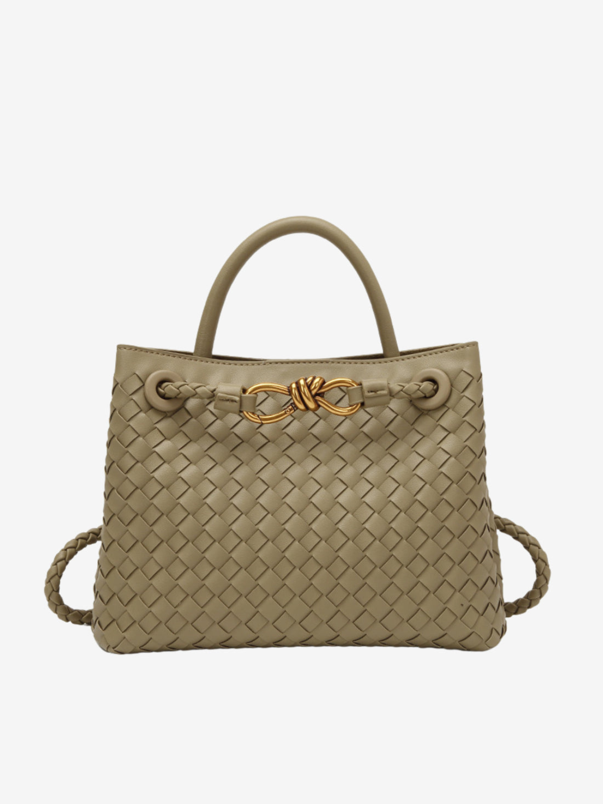 Noa Luxury Woven Handbag with Gold Clasp