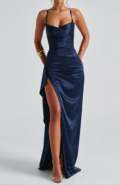Serena Women's Cowl Neck Split Maxi Dress