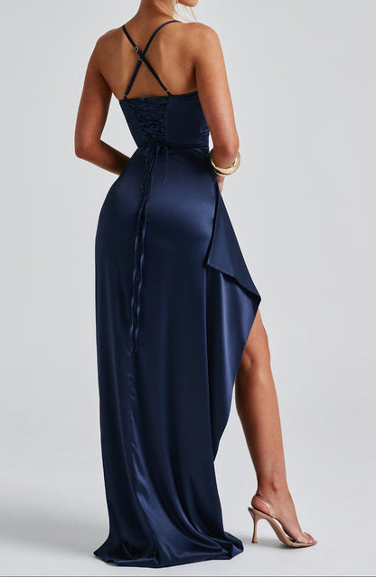 Serena Women's Cowl Neck Split Maxi Dress