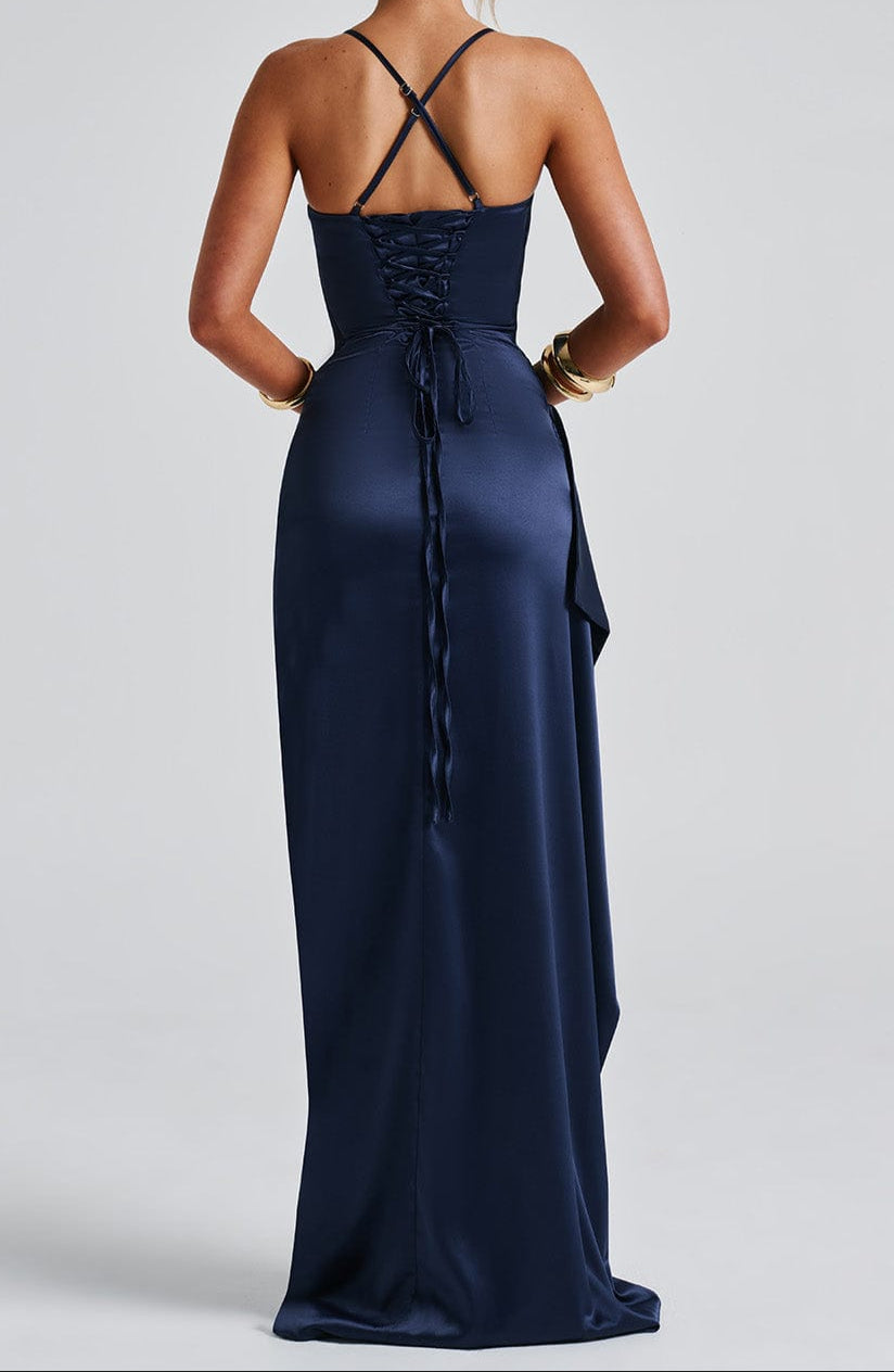 Serena Women's Cowl Neck Split Maxi Dress
