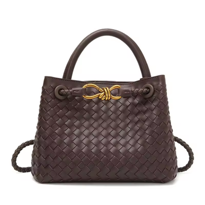 Noa Luxury Woven Handbag with Gold Clasp