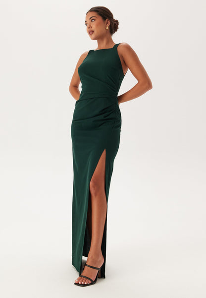 Mila Square Neck Slit Maxi Dress