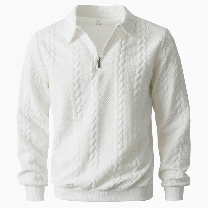 Kieran Half Zip Cable Knit Polo