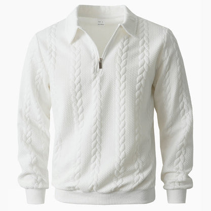 Kieran Half Zip Cable Knit Polo