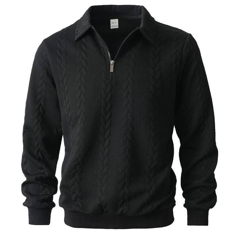 Kieran Half Zip Cable Knit Polo