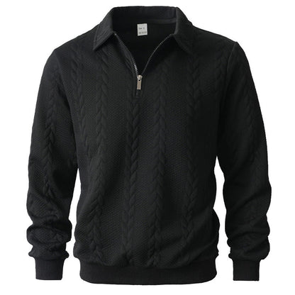 Kieran Half Zip Cable Knit Polo