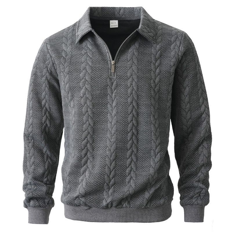 Kieran Half Zip Cable Knit Polo