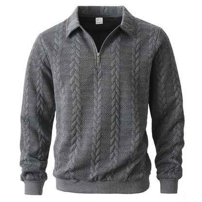 Kieran Half Zip Cable Knit Polo