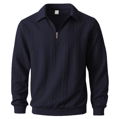 Kieran Half Zip Cable Knit Polo
