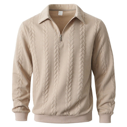 Kieran Half Zip Cable Knit Polo