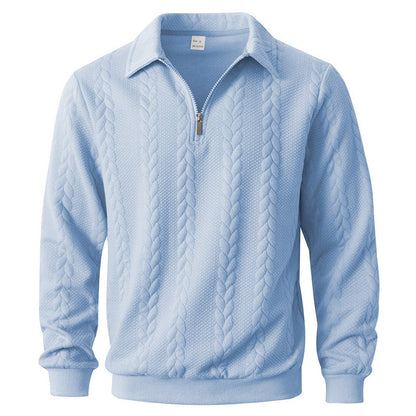 Kieran Half Zip Cable Knit Polo