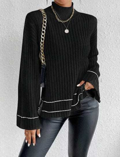 Mila Women's Ribbed Mock Neck Sweater