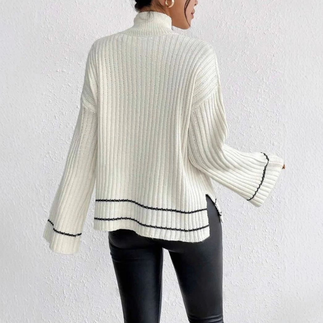 Mila Women's Ribbed Mock Neck Sweater