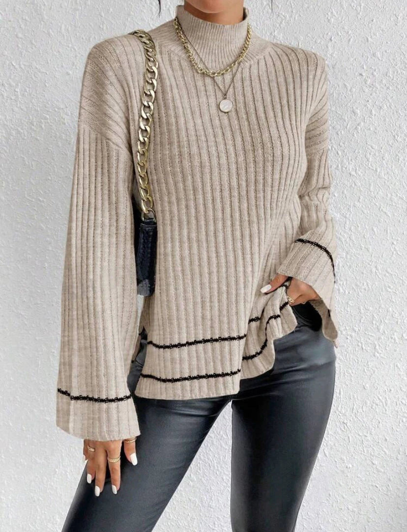 Mila Women's Ribbed Mock Neck Sweater