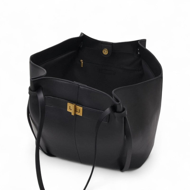 Daphne Women's Large Tote Bag with Gold Clasp