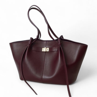 Daphne Women's Large Tote Bag with Gold Clasp