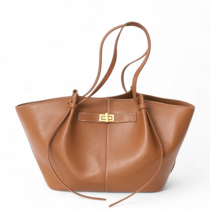 Daphne Women's Large Tote Bag with Gold Clasp