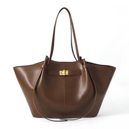 Daphne Women's Large Tote Bag with Gold Clasp