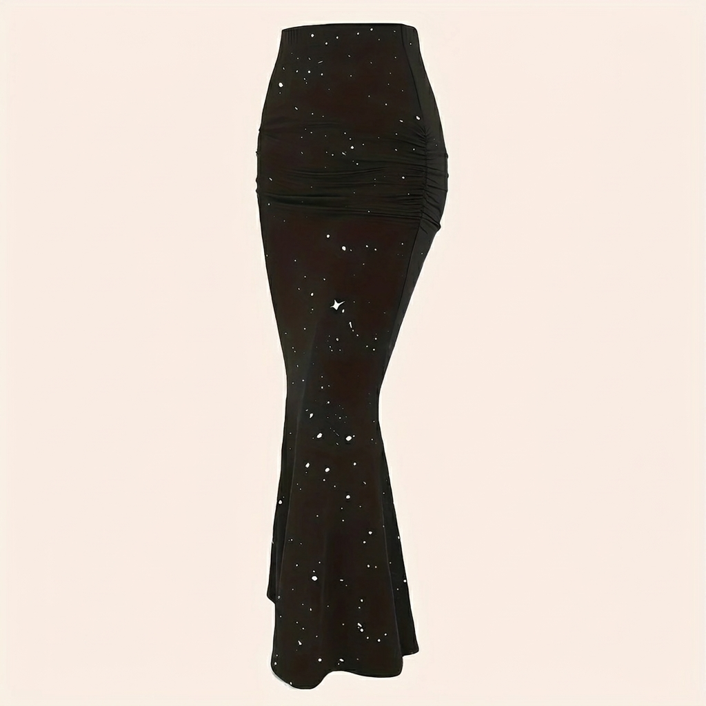 Victoria High Waisted Mermaid Maxi Skirt with Studs for Women