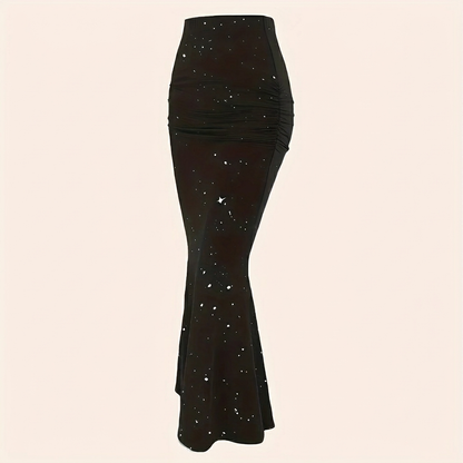 Victoria High Waisted Mermaid Maxi Skirt with Studs for Women