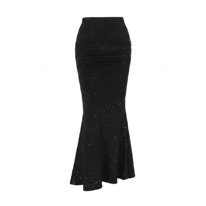 Victoria High Waisted Mermaid Maxi Skirt with Studs for Women