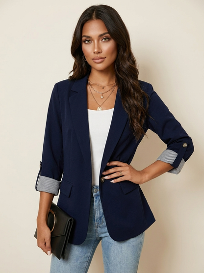 Gemma Women's Tailored Blazer with Turn Up Sleeves
