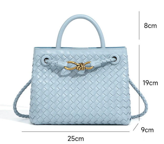 Noa Luxury Woven Handbag with Gold Clasp