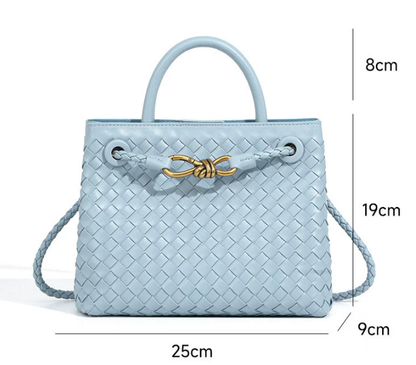 Noa Luxury Woven Handbag with Gold Clasp