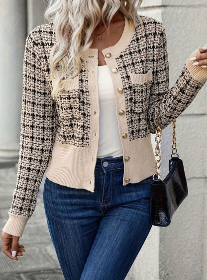Colette Women's Tweed Knit Button Cardigan