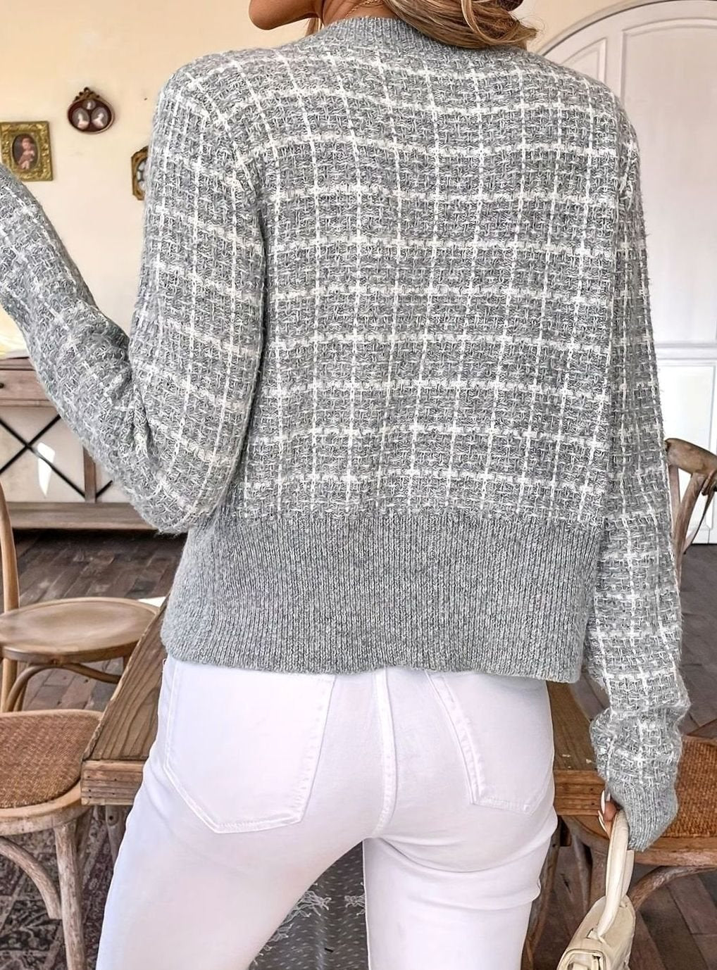 Colette Women's Tweed Knit Button Cardigan
