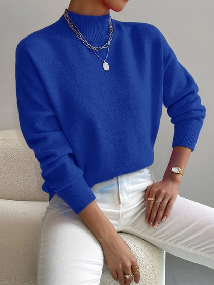 Audrey Women's Soft Knit Sweater with Stand Up Collar