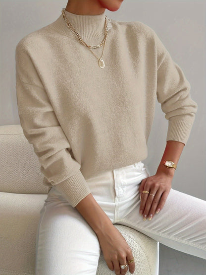 Audrey Women's Soft Knit Sweater with Stand Up Collar