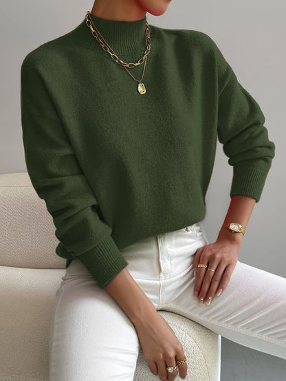 Audrey Women's Soft Knit Sweater with Stand Up Collar