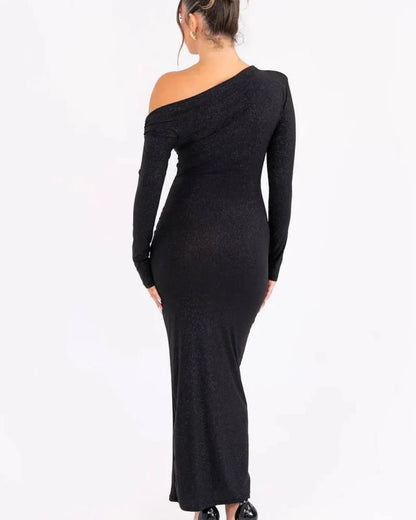 Sienna Elegant Off Shoulder Sequin Maxi Dress